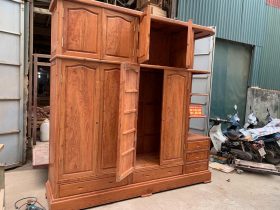 Tủ quần áo gỗ hương đá kích thước 3m x 3m 11 Thiết kế tủ 2 tầng rộng rãi