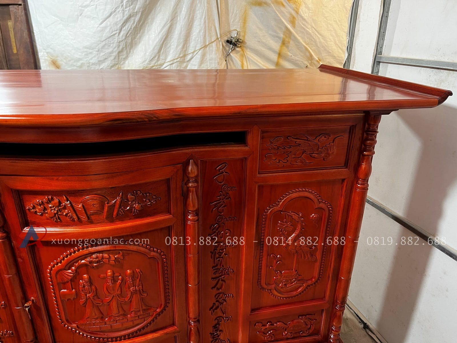 Tủ thờ phúc - lộc - thọ gỗ gõ đỏ 14 tủ thờ phúc lộc thọ
