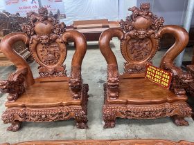 ghế đơn bộ nghê đỉnh siêu vip gỗ hương đá