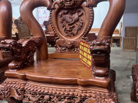 Ghế tựa đục PHƯỢNG bộ ghế Nghê Đỉnh đẳng cấp