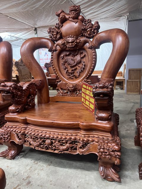 Ghế tựa đục PHƯỢNG bộ ghế Nghê Đỉnh đẳng cấp