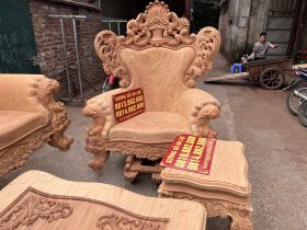 ghế đơn bộ hoàng gia nguyên khối gỗ gõ đỏ