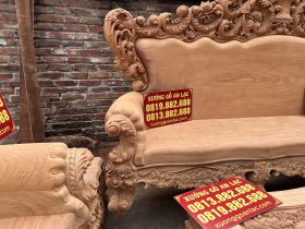bộ ghế hoàng gia đục tay gỗ gõ đỏ cao cấp