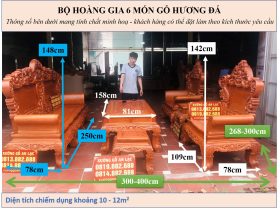 Bộ bàn ghế hoàng gia louis hoa lá tây chân 14 gỗ hương đá cao cấp (Anh Du, Hà Nam) 17 kích thước hoàng ia ván 6 món gỗ hương đá