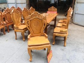 Bộ bàn ăn gỗ cẩm đá 8 ghế louis gỗ gõ đỏ (Chị Dung, Nam Định) 19 8 ghế louis hoàng gia tân cổ điển