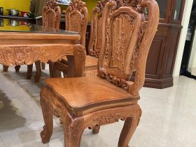Bộ bàn ăn hoàng gia 8 ghế hồng hạt đục 2 mặt gỗ hương đá hàng Vip (Anh Nghị, Hà Nam) 19 mẫu ghế louis hồng hạt hoàng gia