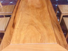 Bộ bàn ăn louis 6 ghế hiện đại gỗ gõ đỏ cao cấp (Anh Chiến,Cao Bằng) 12 mặt bàn chữ nhật gỗ gõ đỏ