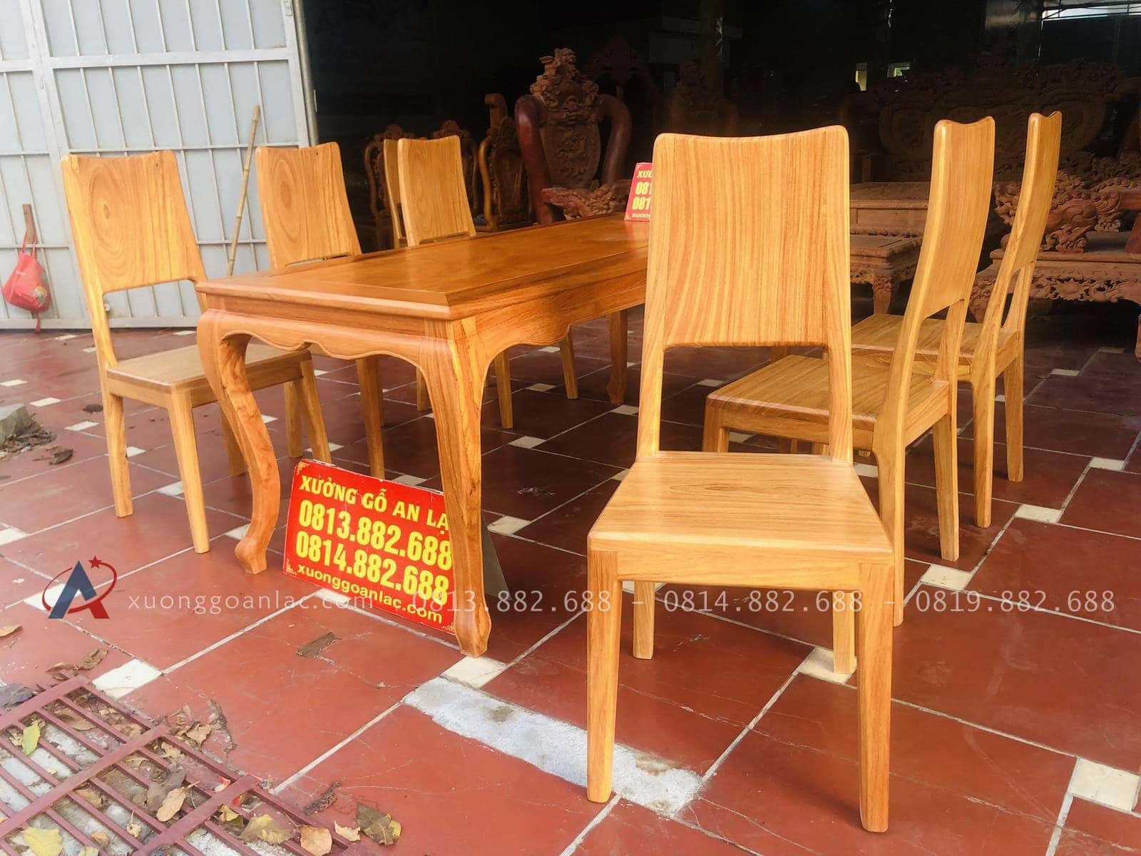 Bộ bàn ăn louis 6 ghế hiện đại gỗ gõ đỏ cao cấp (Anh Chiến,Cao Bằng) 23 6 ghế hiện đại gỗ gõ đỏ