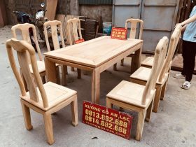 Bộ bàn ăn mới chữ thọ 8 ghế gỗ gõ đỏ hoàn thiện mộc (Chị Mỹ, Hải Dương) 12 bản mộc hoàn thiện của bộ bàn ăn gỗ gõ đỏ