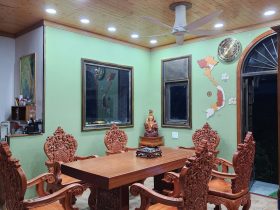 Bàn ăn nguyên khối gỗ hương đá siêu vip (Chú Dân, Thanh Hóa) 6 bộ bàn ghế ăn gỗ hương đá