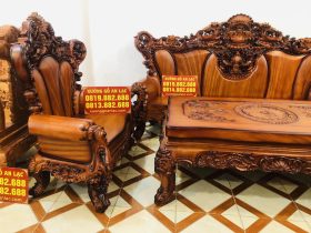 Bộ bàn ghế hoàng gia 6 món gỗ gõ đỏ cao cấp (Anh Tâm, Hòa Bình) 23 bàn ghế hoàng gia 6 món