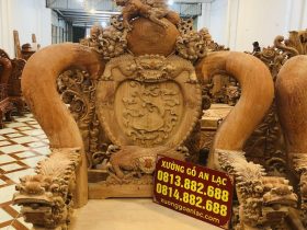 mẫu ghế minh quốc nghê 3 đầu gỗ hương đá cao cấp