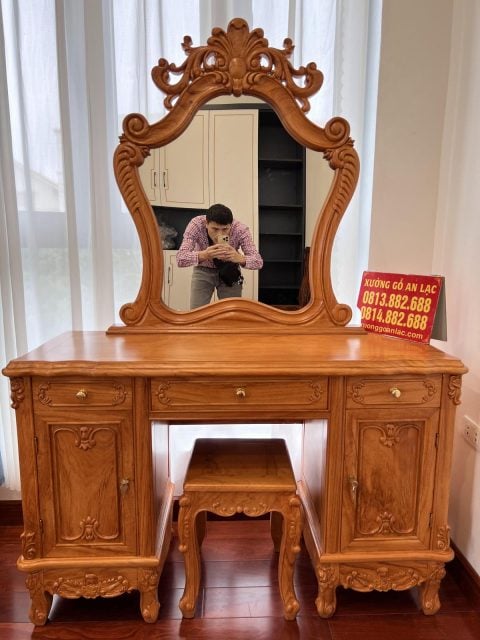 bàn phấn gỗ gõ đỏ