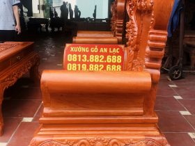 Bộ bàn ghế hoàng gia louis hoa lá tây chân 14 gỗ hương đá cao cấp (Anh Du, Hà Nam) 27 tay ghế đặc nguyên khối