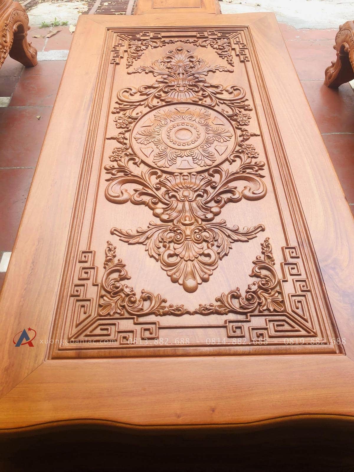 Bộ bàn ghế hoàng gia louis hoa lá tây chân 14 gỗ hương đá cao cấp (Anh Du, Hà Nam) 33 bàn trà hoàng gia gỗ hương đá