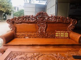 Bộ bàn ghế hoàng gia louis hoa lá tây chân 14 gỗ hương đá cao cấp (Anh Du, Hà Nam) 19 đoản dài louis hoàng gia
