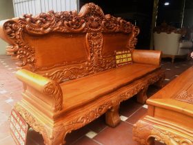 Bộ bàn ghế hoàng gia louis hoa lá tây chân 14 gỗ hương đá cao cấp (Anh Du, Hà Nam) 21 đoản dài gỗ hương đá