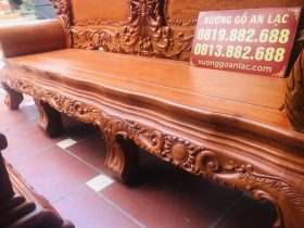 Bộ bàn ghế hoàng gia louis hoa lá tây chân 14 gỗ hương đá cao cấp (Anh Du, Hà Nam) 20 đoản ngồi gỗ hương đá