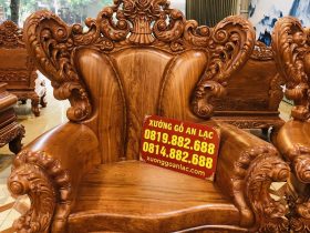 Hoàng gia nguyên khối gỗ hương đá siêu vip (Anh Thường, Hà Nội) 30 ghế đơn louis hoàng gia tân cổ điển