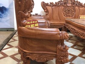 Hoàng gia nguyên khối gỗ hương đá siêu vip (Anh Thường, Hà Nội) 32 ghế đơn louis dáng ôm cong bề thế