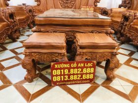 Hoàng gia nguyên khối gỗ hương đá siêu vip (Anh Thường, Hà Nội) 34 đôn ngồi louis hoàng gia