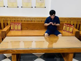 bàn nguyên khối gỗ gõ đỏ