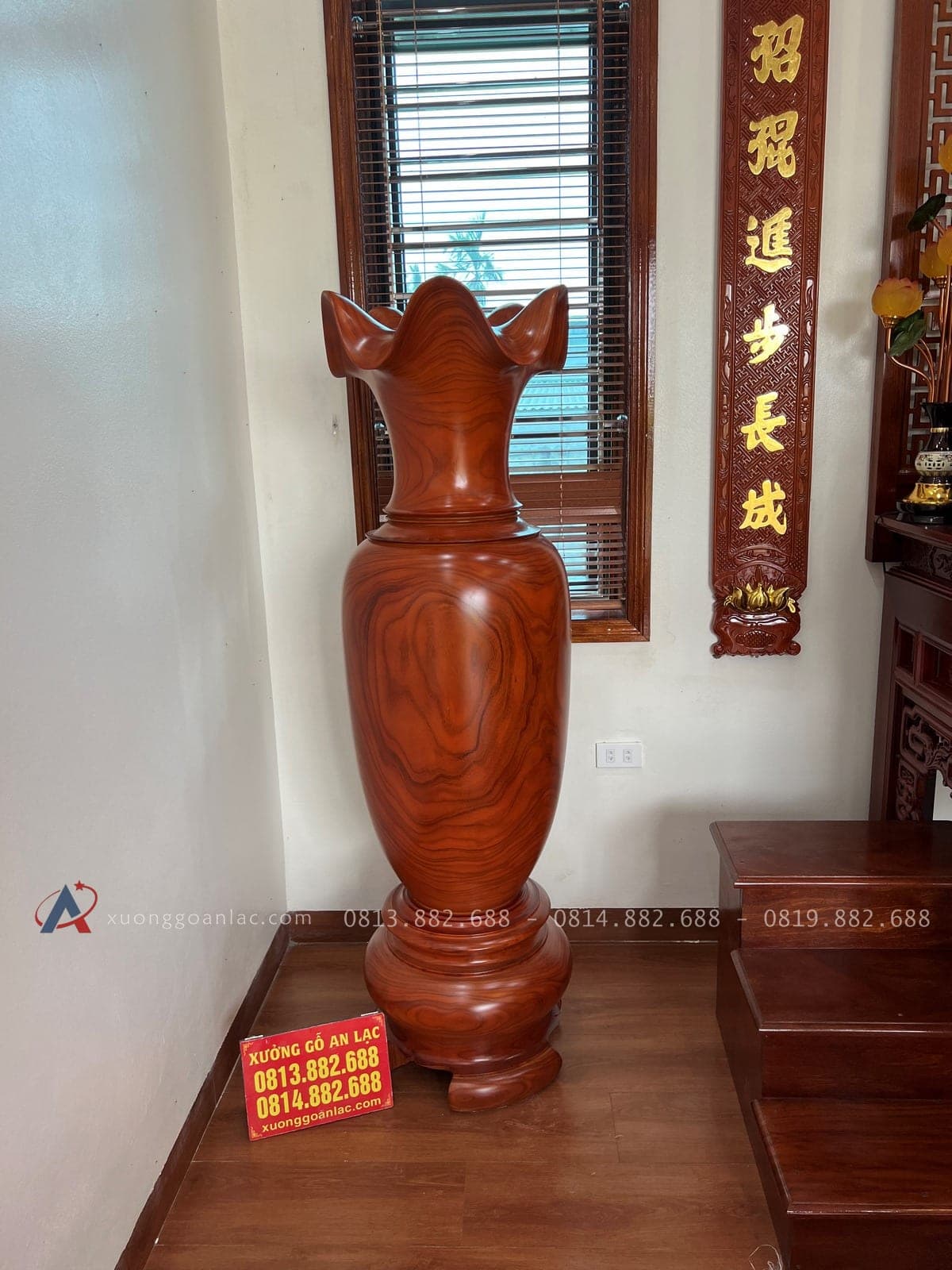 Cặp Lục bình gỗ Cẩm Vàng 1m7 đường kính 53 (Chú Hữu, Thái Nguyên) 12 cặp lục bình hàng cao cấp