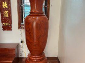 Cặp Lục bình gỗ Cẩm Vàng 1m7 đường kính 53 (Chú Hữu, Thái Nguyên) 8 lục bình phong thủy