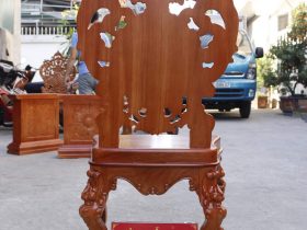 Mẫu ghế ăn hoàng gia gỗ gõ đỏ 13 mẫu ghế hoàng gia đục 1 mặt