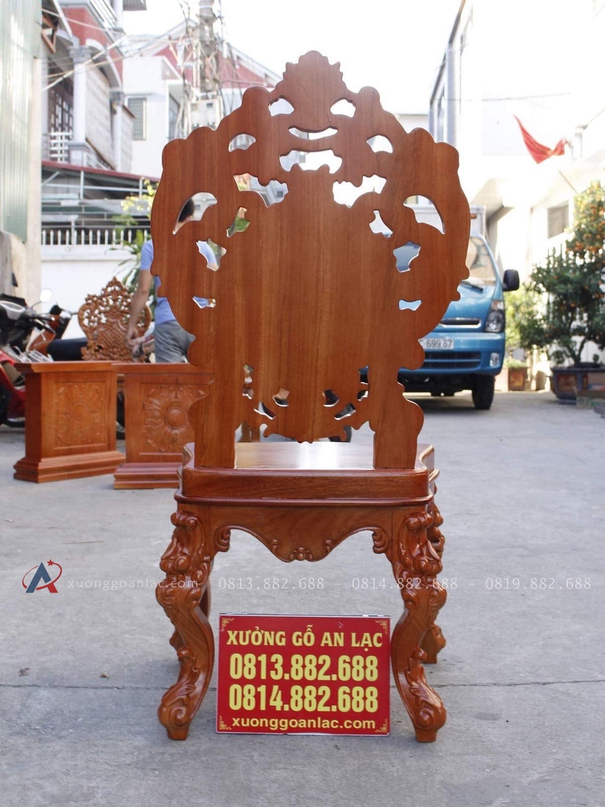 Mẫu ghế ăn hoàng gia gỗ gõ đỏ 20 mẫu ghế hoàng gia đục 1 mặt