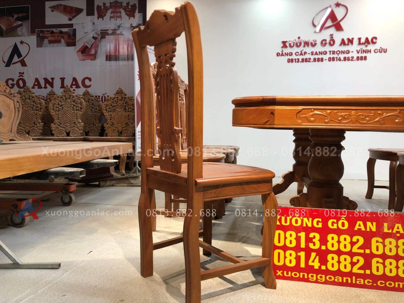 Mẫu ghế ăn cây đàn gỗ gõ đỏ 14 Ghế cây đàn hàng vip