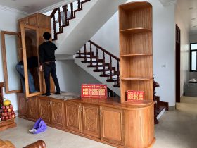Kệ tivi kiêm tủ trang trí gỗ gõ đỏ cao cấp (Chị Nhung - Hưng Yên) 17 kệ tivi kiêm tủ trang trí hiện đại