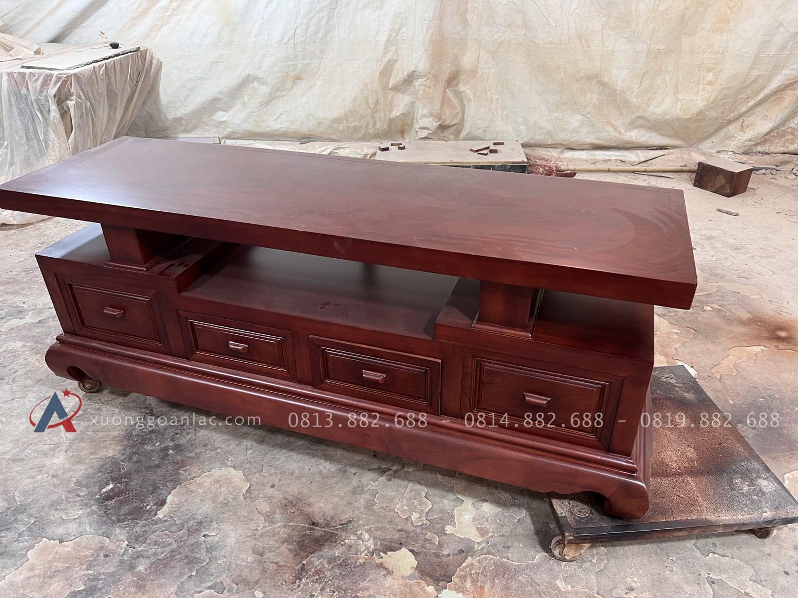 Mẫu kệ tivi sofa trơn hiện đại 1m76 (Chú Nhuận, Hà Nội) 12 kệ tivi sofa trơn