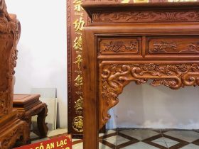 Mẫu án Gian thờ ngũ phúc gỗ gụ 1m97 chân 12 Anh Đức - Hà Nội 19 án gian chân vuông bàn 12