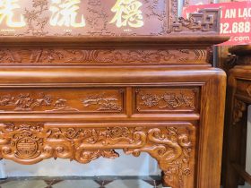 Mẫu án Gian thờ ngũ phúc gỗ gụ 1m97 chân 12 Anh Đức - Hà Nội 15 mẫu án gian gỗ gụ đục tay