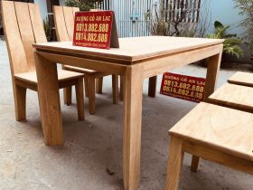Bộ bàn ghế ăn mới gỗ gõ đỏ hoàn thiện mộc (Chị Quỳnh, Bắc Ninh) 15 yếm và chân bàn thiết kế vát