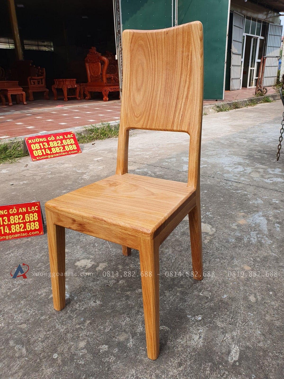Mẫu ghế ăn hiện đại gỗ gõ đỏ 26 ghế ăn ván mặt ván vách liền