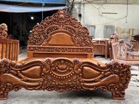 giường ngủ nữ hoàng gỗ gõ đỏ