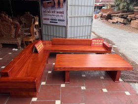 mẫu sofa nguyên khối gỗ hương đỏ