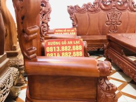 Siêu phẩm bàn ghế hoàng gia nguyên khối 10 món gỗ gõ đỏ (Anh Trương, Hải Phòng) 30 tay ghế đặc nguyên khối bóng mịn
