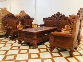Siêu phẩm bàn ghế hoàng gia nguyên khối 10 món gỗ gõ đỏ (Anh Trương, Hải Phòng) 17 bàn ghế louis hoàng gia 10 món gỗ gõ đỏ