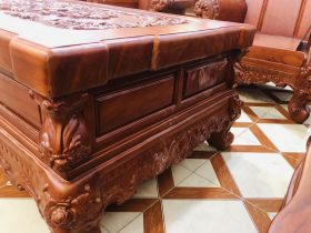 Siêu phẩm bàn ghế hoàng gia nguyên khối 10 món gỗ gõ đỏ (Anh Trương, Hải Phòng) 22 mẫu bàn gỗ gõ đỏ nguyên khối