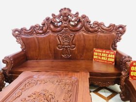Siêu phẩm bàn ghế hoàng gia nguyên khối 10 món gỗ gõ đỏ (Anh Trương, Hải Phòng) 23 đoản dài louis hoàng gia