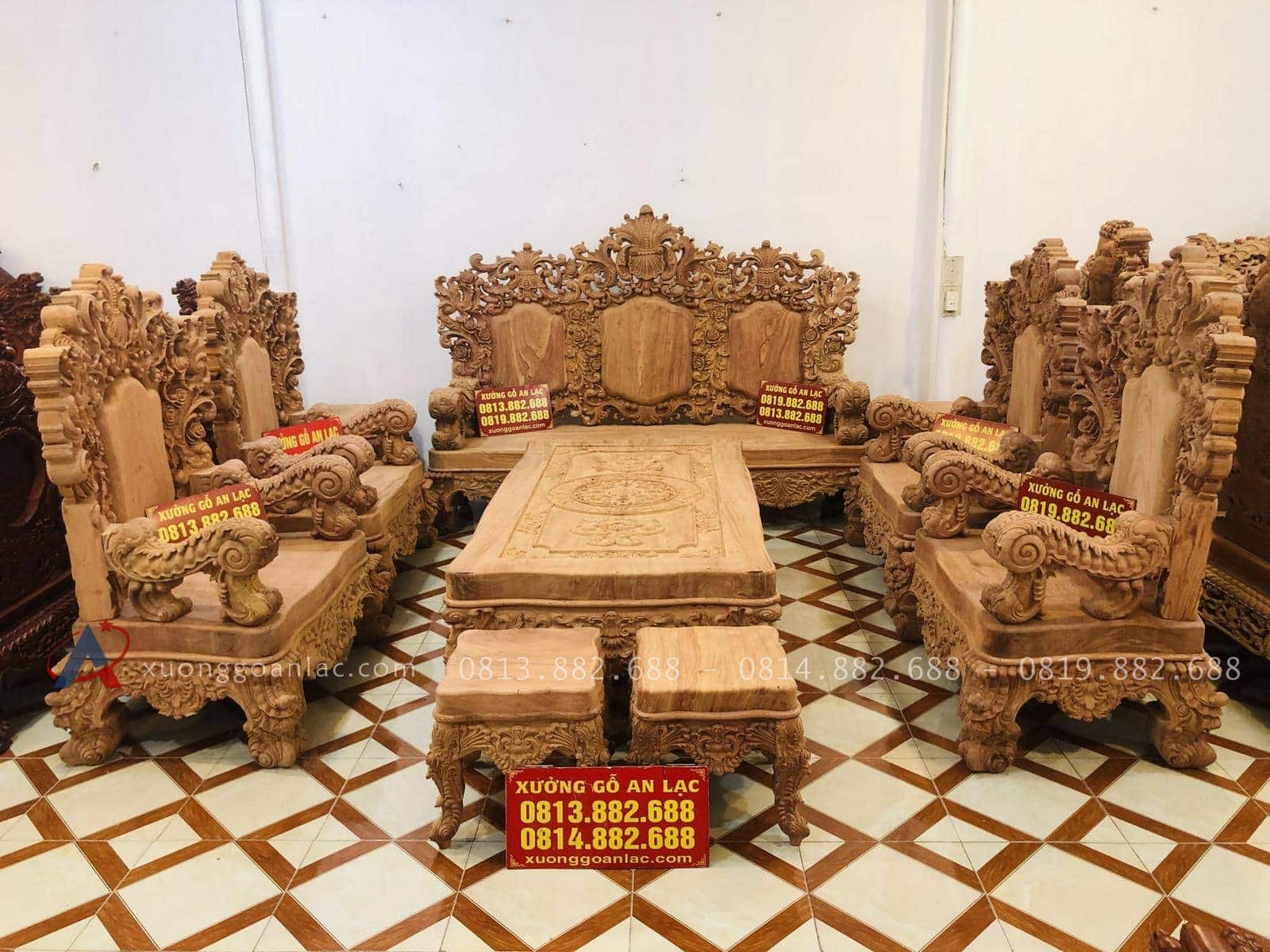 Siêu phẩm hoàng gia nữ hoàng gỗ hương đá tay 18 chân 20 (Anh Vĩnh,Thái Bình) 44 bàn ghế hoàng gia nữ hoàng gỗ hương đá nguyên khối