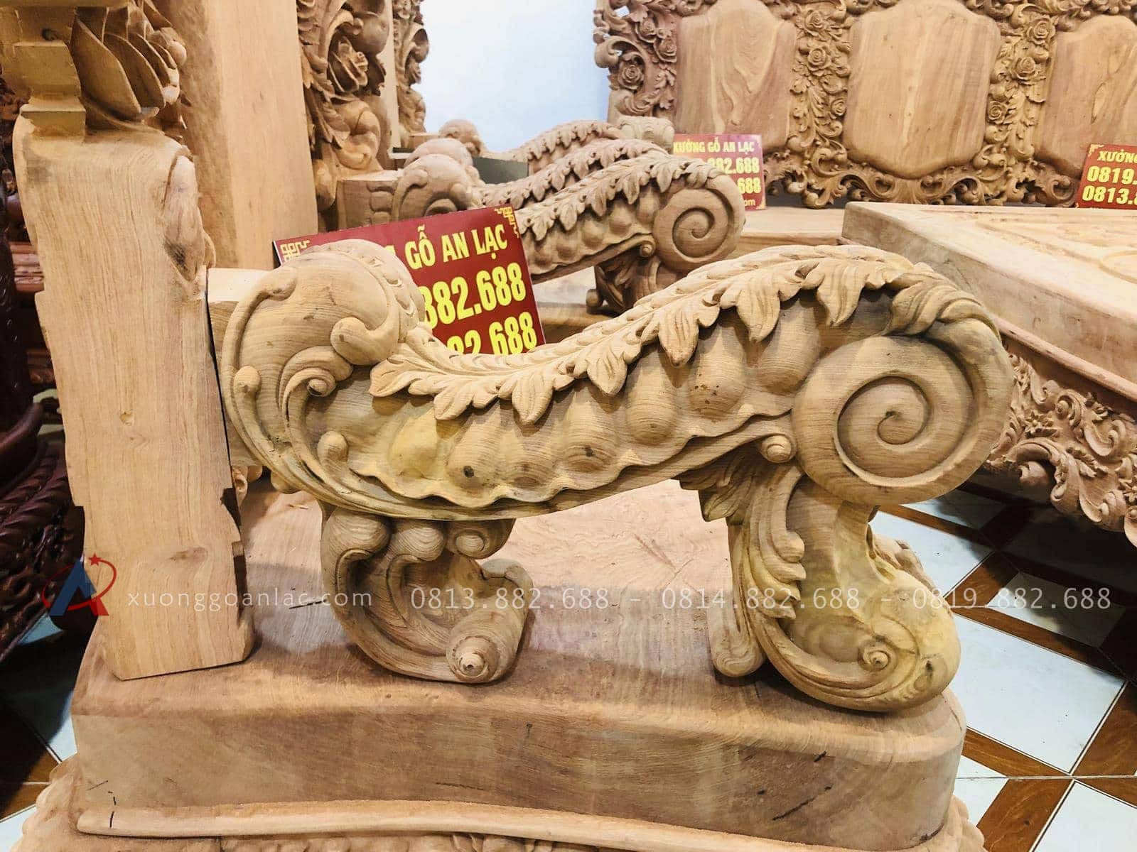 Siêu phẩm hoàng gia nữ hoàng gỗ hương đá tay 18 chân 20 (Anh Vĩnh,Thái Bình) 63 tay ghế dày 18cm đục tỉa cầu kỳ