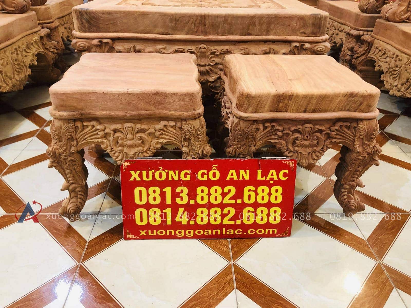 Siêu phẩm hoàng gia nữ hoàng gỗ hương đá tay 18 chân 20 (Anh Vĩnh,Thái Bình) 65 đôn ngồi louis nữ hoàng gỗ hương đá bản mộc