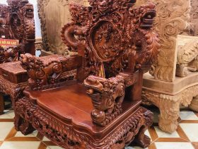 mẫu ghế đơn rồng đỉnh đục tay