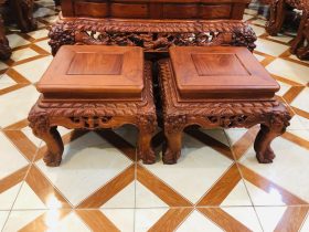 2 đôn ngồi gỗ hương đỏ