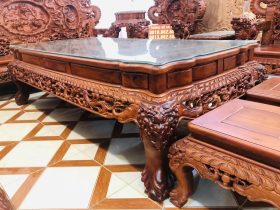 chân bàn đục đầu lân tinh xảo