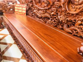 mặt đoản khung tranh ván liền gỗ hương đỏ